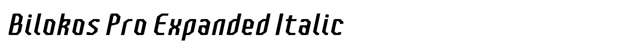 Bilokos Pro Expanded Italic image
